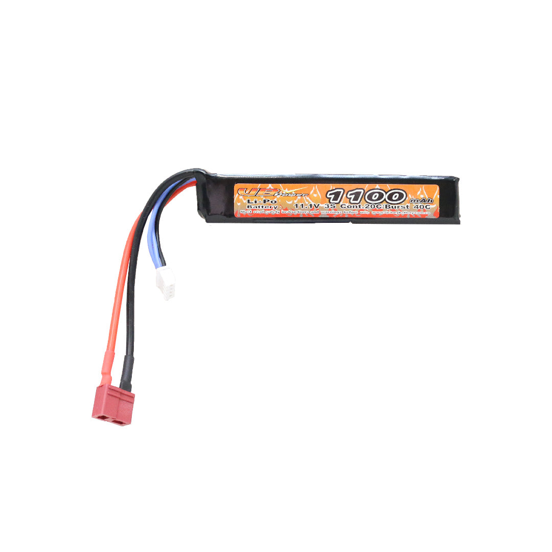 VB Power 11.1V LiPo accu 1100mAh 20C Tube Type T-Plug (Deans)