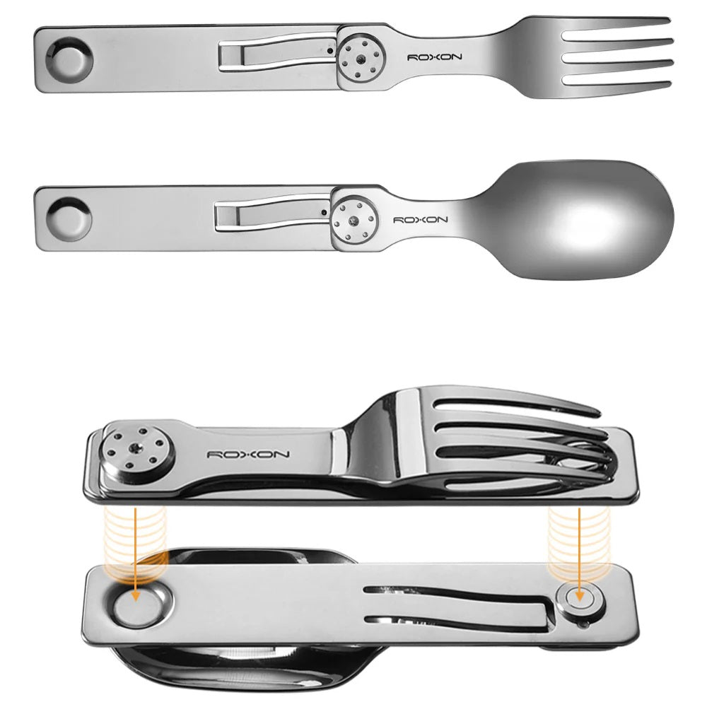 Roxon C2 Campingbestek – opvouwbare vork en lepel
