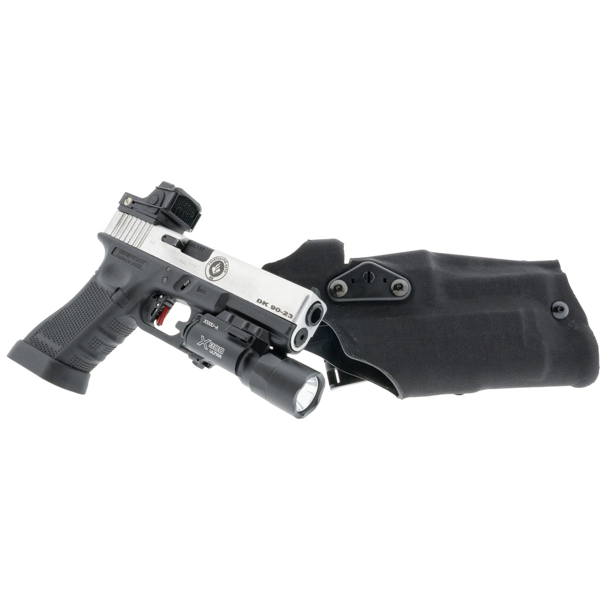 RAM Tactical Holster Glock 17 + X300 Weapon Light – zwart
