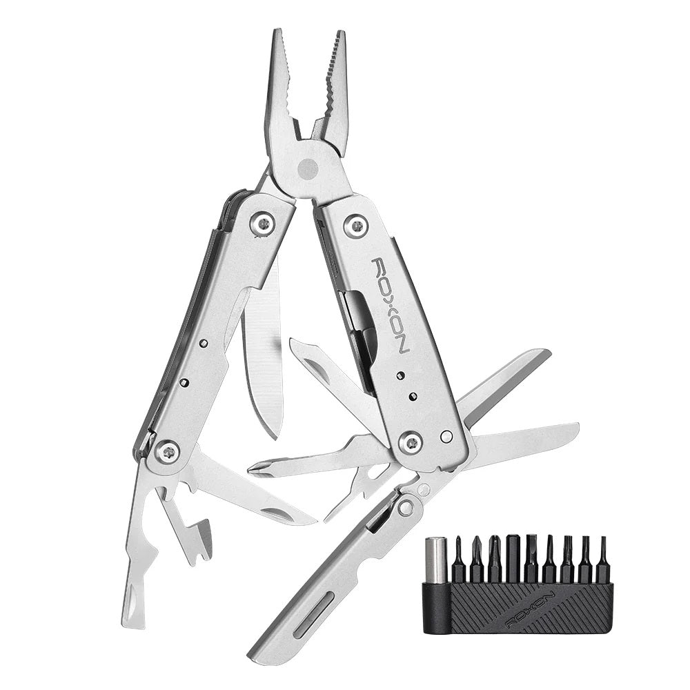 Roxon M2 Mini Multitool met bitset – zilver