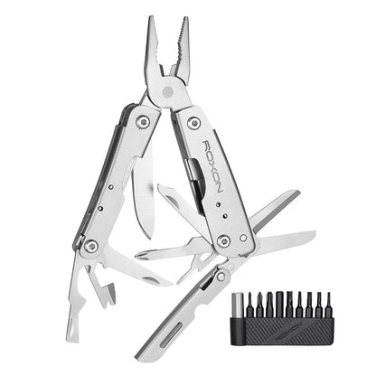 Roxon M2 Mini Multitool met bitset – zilver