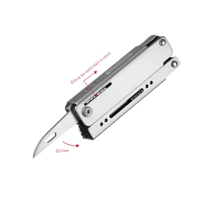 Roxon M3 Mini Multitool met bitset – zilver