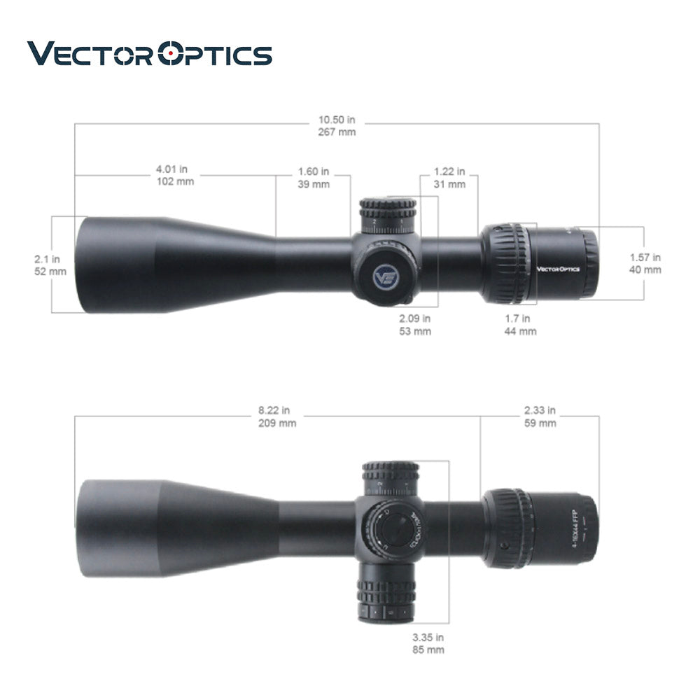 Vector Optics Veyron Richtkijker 4-16x44 FFP IR 30mm – zwart
