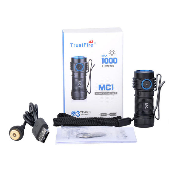 Trustfire MC1 Mini Zaklamp 1000 lumen – zwart