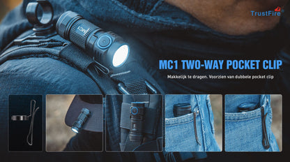 Trustfire MC1 Mini Zaklamp 1000 lumen – zwart