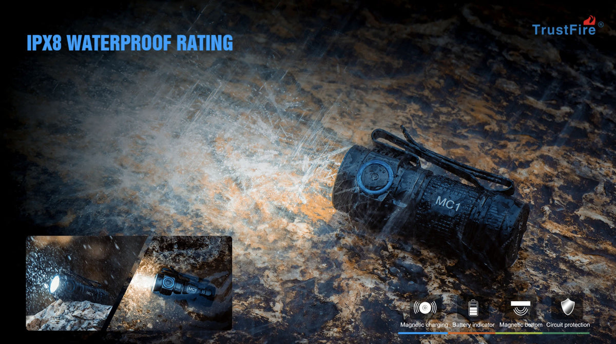 Trustfire MC1 Mini Zaklamp 1000 lumen – zwart