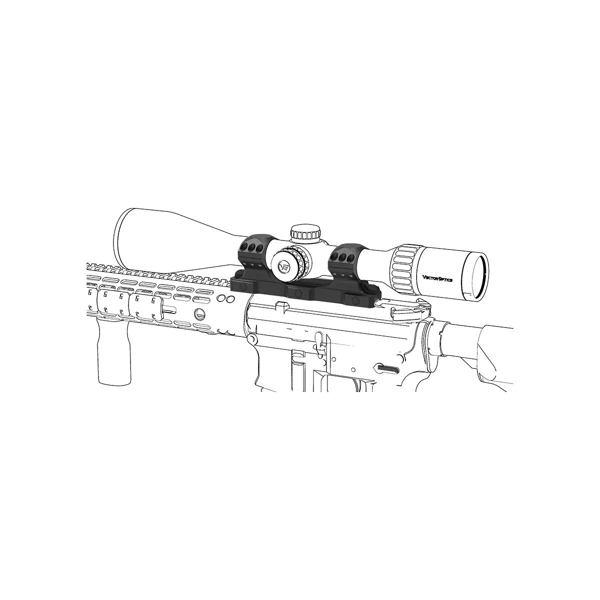 Vector Optics X-Accu 1-Piece Picatinny Rings 30mm Medium – zwart